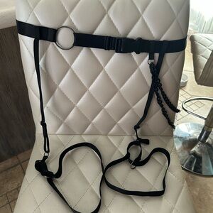 Black Harness Belt with garters